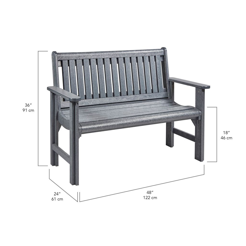 B01 Heritage Bench 4' – Gartenbank aus Recyclingkunststoff 122 cm breit white