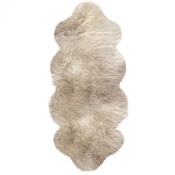 1 1/2 Fach Australisches Premium Lammfell 175x63 cm leinen