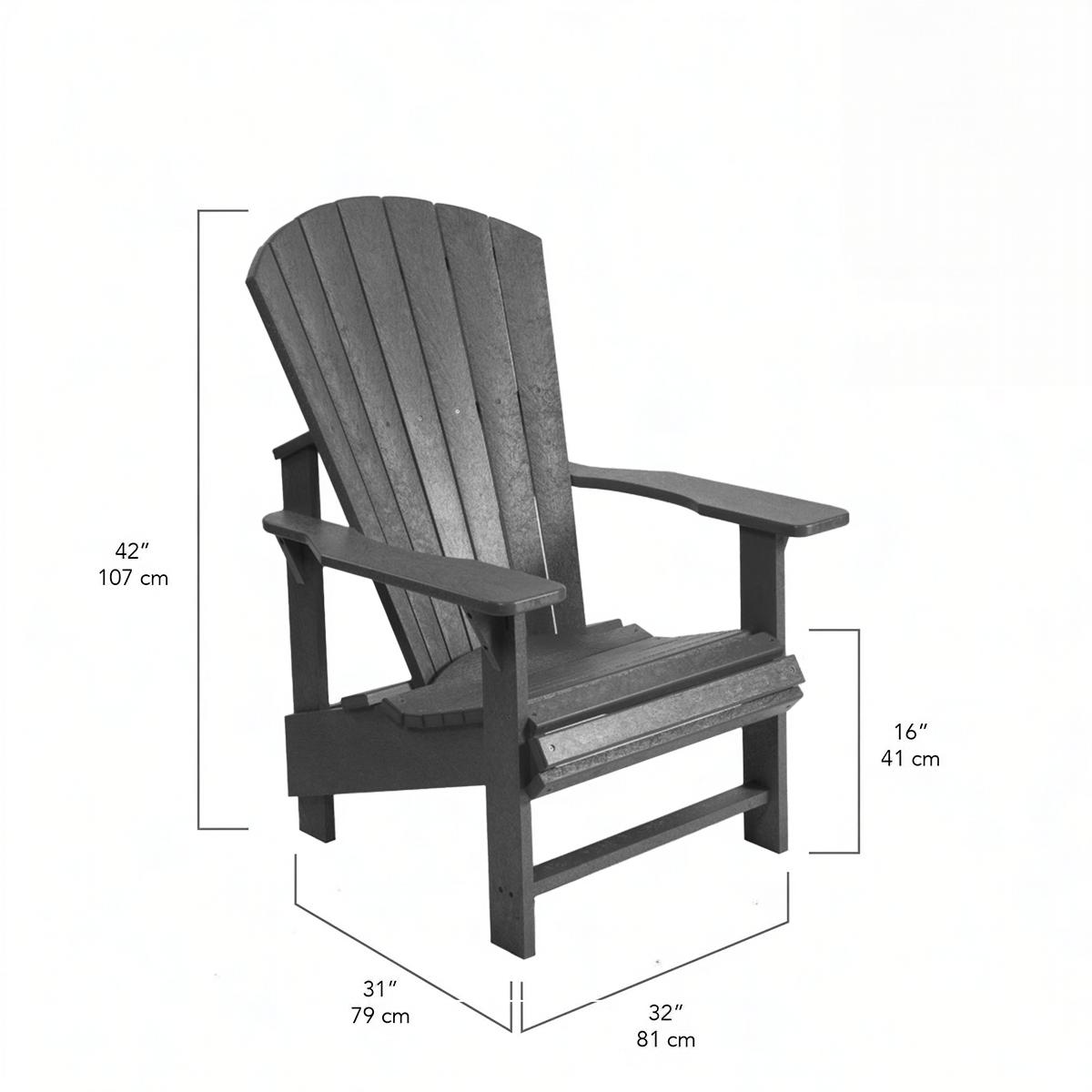 C03 Upright Adirondack (Chair) red aus hochwertigem Kunststoff Designer Gartenstuhl Original aus Kanada
