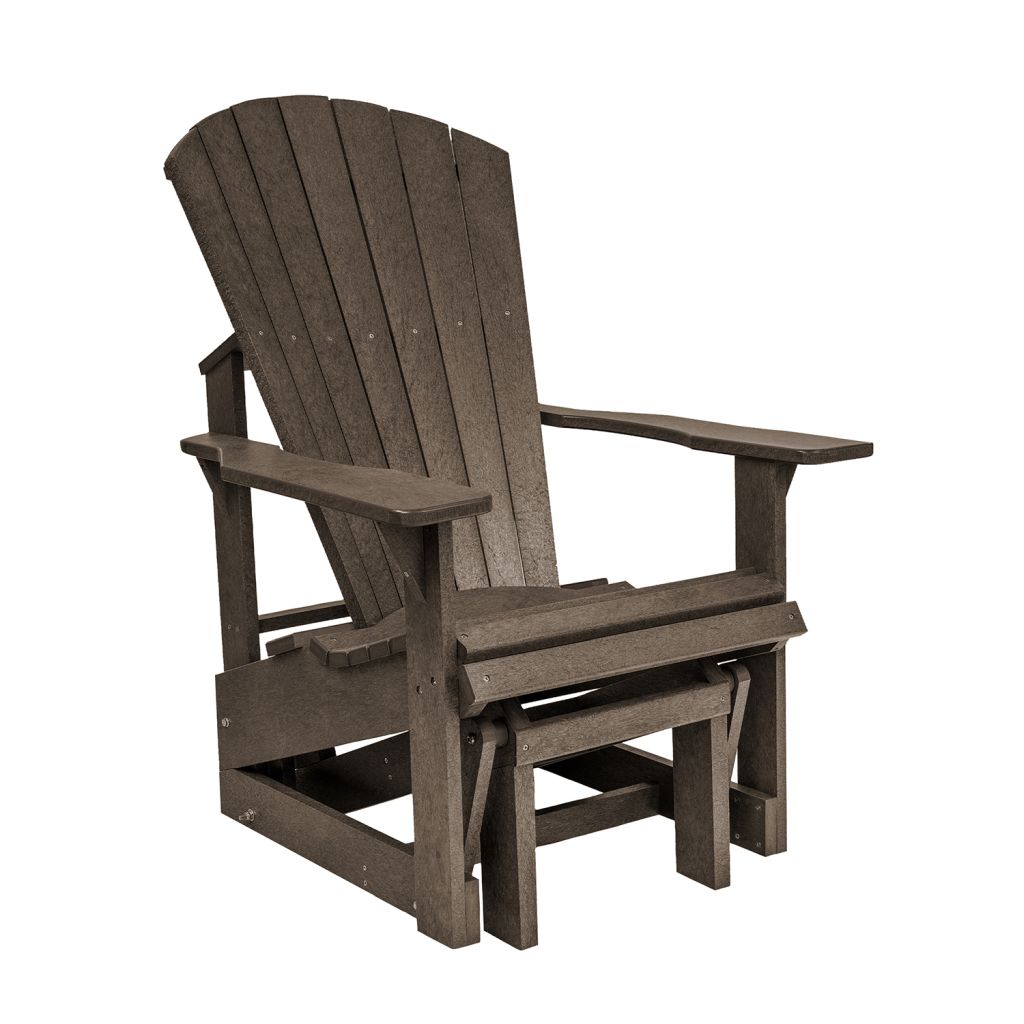 Adirondack Single Glider G01 - chocolate aus hochwertigem Kunststoff Designer Schaukelstuhl Original aus Kanada