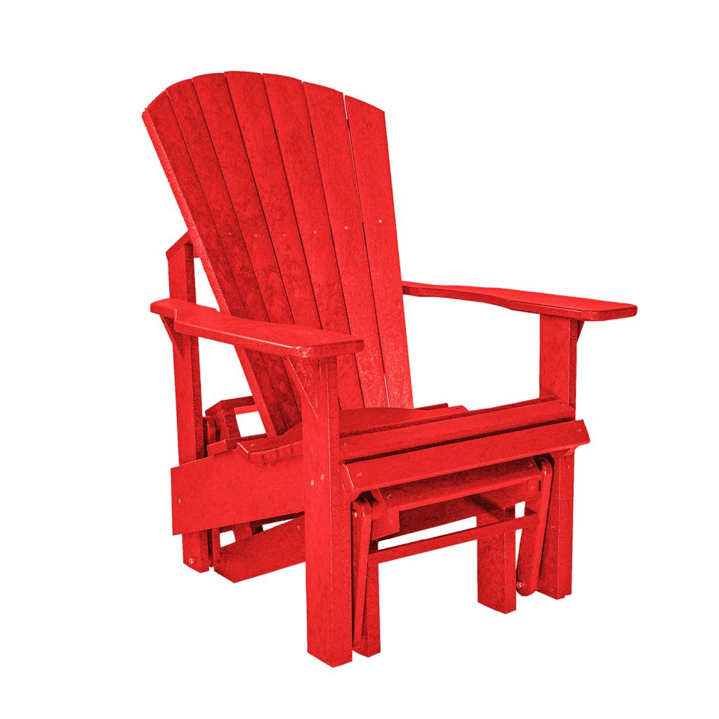 Adirondack Single Glider G01 - red aus hochwertigem Kunststoff Designer Schaukelstuhl Original aus Kanada
