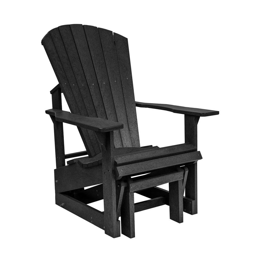 Adirondack Single Glider G01 - black aus hochwertigem Kunststoff Designer Schaukelstuhl Original aus Kanada