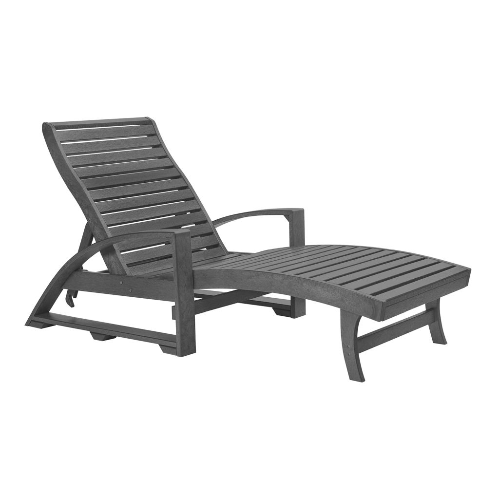 Chaise Lounge L38 mit verdeckten Rollen – Sonnenliege aus Recyclingkunststoff slategrey